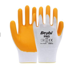 Beybi PN5 Polyester Örme Nitril Eldiven No:9 -288 Çift