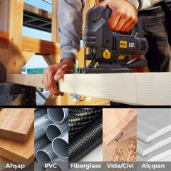 CAT DA06002 5 Parça Profesyonel Ahşap Hızlı/Kaba Kesim Dekupaj Testere Bıçağı, Ucu