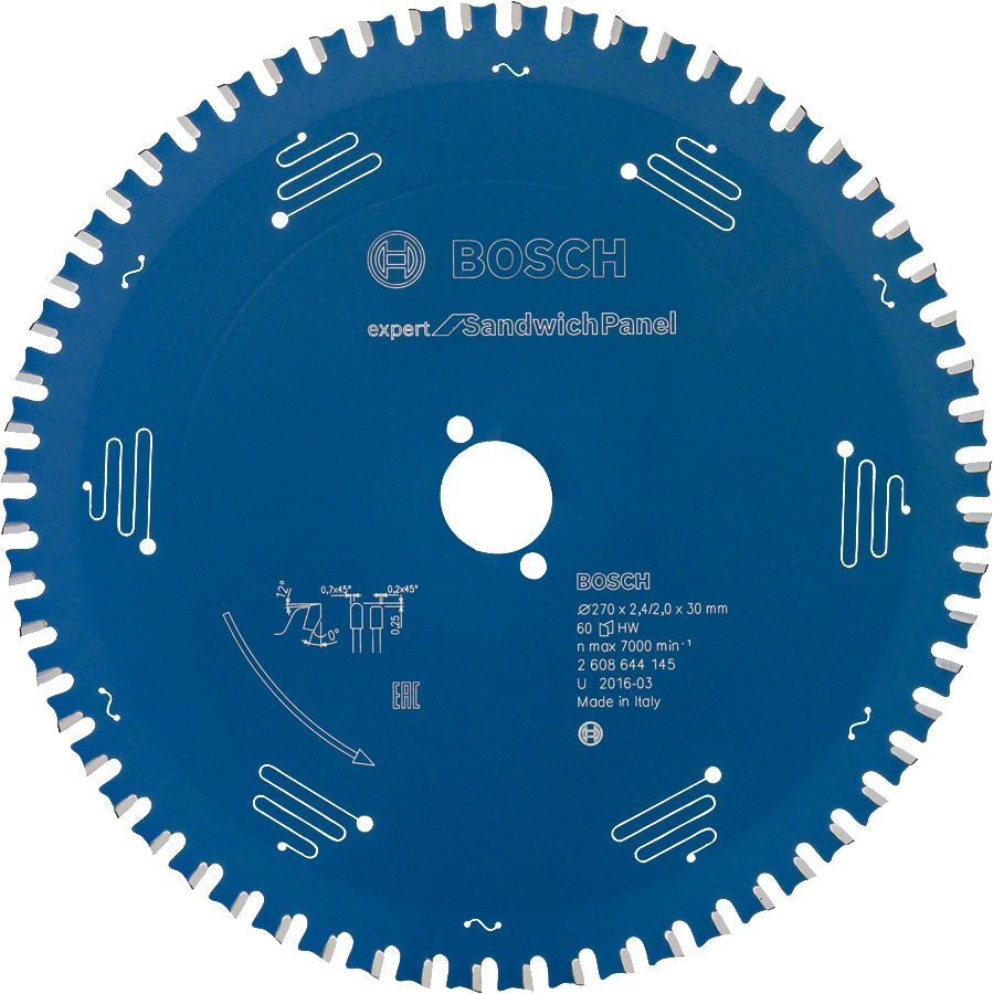 Bosch - Expert Serisi Çelik Levhalı Sandviç Panelleri için Daire Testere Bıçağı 270*30 mm 60 Diş