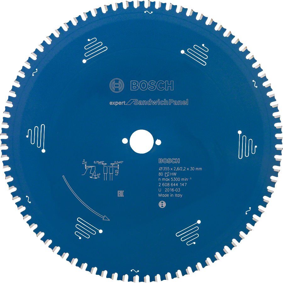 Bosch - Expert Serisi Çelik Levhalı Sandviç Panelleri için Daire Testere Bıçağı 355*30 mm 80 Diş