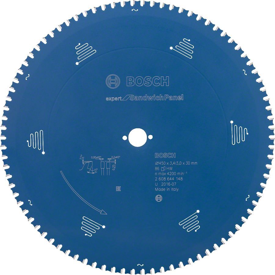 Bosch - Expert Serisi Çelik Levhalı Sandviç Panelleri için Daire Testere Bıçağı 450*30 mm 86 Diş