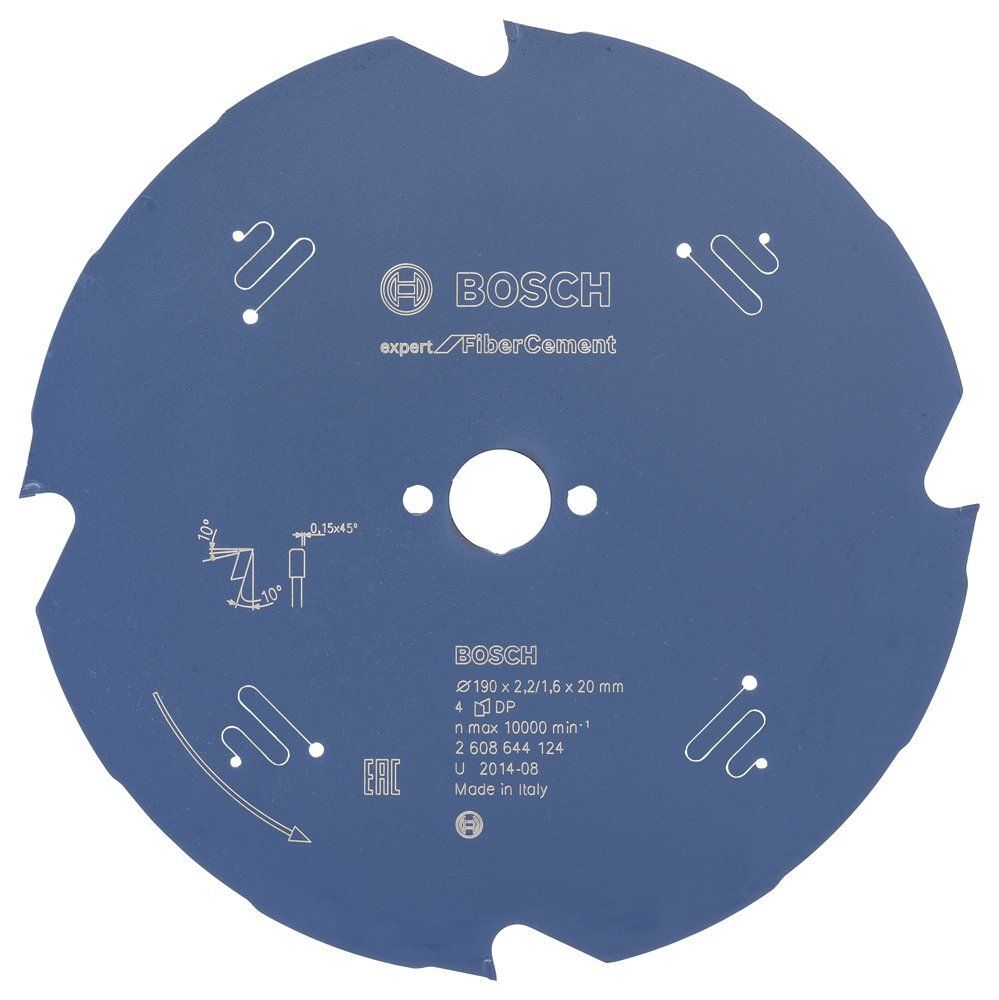 Bosch - Expert Serisi Lifli Çimento Ve Alçıpan için Daire Testere Bıçağı 190*20 mm 4 Diş