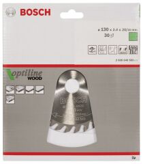 Bosch - Optiline Serisi Ahşap için Daire Testere Bıçağı 130*20/16 mm 30 Diş