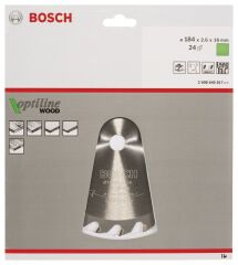 Bosch - Optiline Serisi Ahşap için Daire Testere Bıçağı 184*16 mm 24 Diş