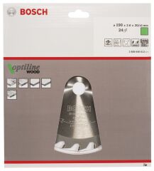 Bosch - Optiline Serisi Ahşap için Daire Testere Bıçağı 190*20/16 mm 24 Diş
