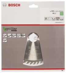Bosch - Optiline Serisi Ahşap için Daire Testere Bıçağı 190*30 mm 48 Diş