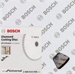 Bosch - Ekonomik Seri 9+1 Genel Yapı Malzemeleri İçin Elmas Kesme Diski 115 mm Turbo
