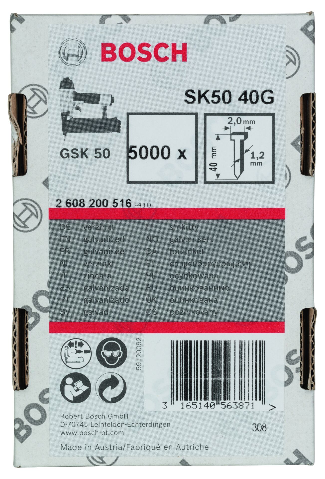 Bosch - GSK 50 Çivisi  40 mm 5000li