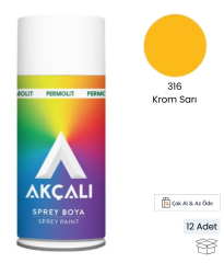 Akçalı Sprey Boya 316 Krom Sarı 400 ml (12 Adet)