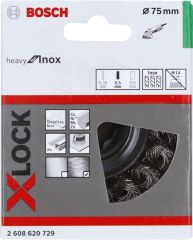 Bosch - X-LOCK - Heavy Serisi Inox İçin Burgulu Tel Fırça 75*0,5 mm