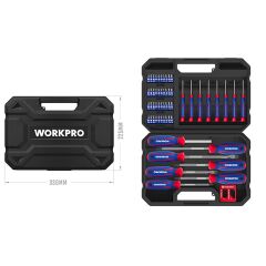 WORKPRO WP200518 56 Parça CR-V Manyetik Profesyonel Tornavida & Bits Uç Seti