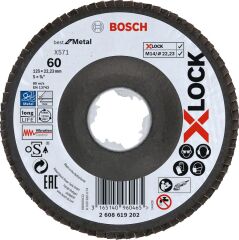 Bosch - X-LOCK - 125 mm 60 Kum Best Serisi Metal Flap Disk