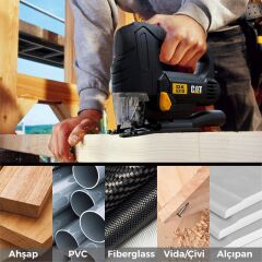 CAT DX5310 550Watt Profesyonel Devir Ayarlı Dekupaj Testere + DA06901 10 Parça Testere Ucu