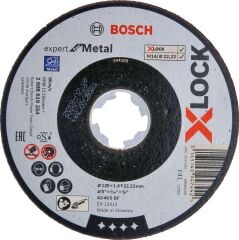 Bosch - X-LOCK - 125*1,6 mm Expert Serisi Düz Metal Kesme Diski (Taş)