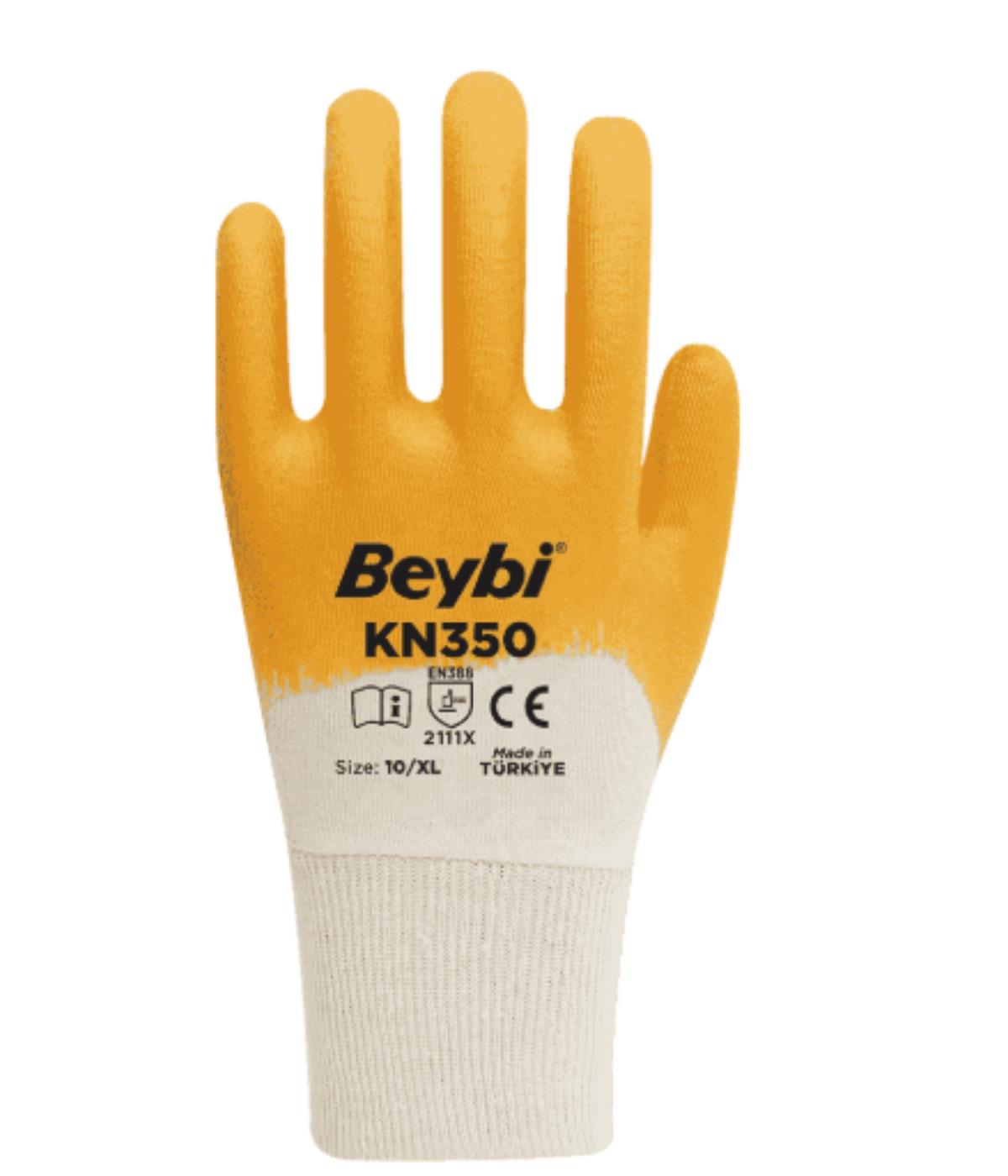Beybi Kn350 Nitril Eldiven Sarı No: 9 - 288'li Paket