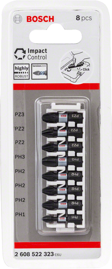Bosch - Impact Control Serisi Vidalama Ucu 8'li T15/T20x2/T25x2/T30x2/T40 *25mm