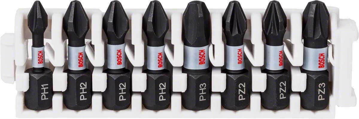 Bosch - Impact Control Serisi Vidalama Ucu 8'li PH1/PH2 x3/PH3/PZ2 x2/PZ3 *25mm