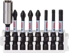 Bosch - Impact Control Serisi Vidalama Ucu 8'li PH2x2/PZ2x2/T20/T30 *50mm + Standart Tutucu *60mm
