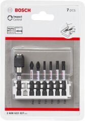 Bosch - Impact Control Serisi Vidalama Ucu 8'li PH2/PZ2/T15/T20/T25/T30 *50mm + Hızlı Uç Değiştirme Mandrenli Universal Tutucu