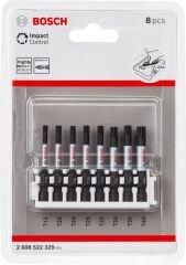 Bosch - Impact Control Serisi Vidalama Ucu 8'li T15/T20x2/T25x2/T30x2/T40 *50mm