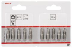 Bosch - Extra Hard Serisi Vidalama Ucu PZ 3*25 mm 10'lu