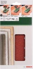 Bosch - Titreşimli Zımpara Kağıdı 10'lu, 115 x 230 mm 60 Kum 14 Delik