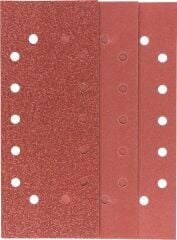 Bosch - Titreşimli Zımpara Kağıdı 10'lu Set, 115 x 280 mm 60/120/180 Kum 14 Delik