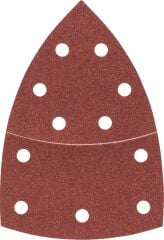 Bosch - Multi Zımpara Kağıdı 10'lu, 102 x 62/93 mm 120 Kum 11 Delik