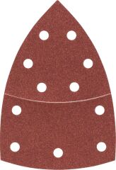 Bosch - Multi Zımpara Kağıdı 10'lu, 102 x 62/93 mm 120 Kum 11 Delik