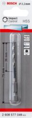 Bosch - Altıgen Şaftlı - Impact Control - HSS Metal Matkap Ucu 3,2*75mm