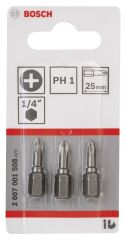 Bosch - Extra Hard Serisi Vidalama Ucu PH1*25 mm 3'lü
