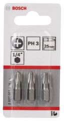 Bosch - Extra Hard Serisi Vidalama Ucu PH3*25 mm 3'lü