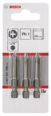 Bosch - Extra Hard Serisi Vidalama Ucu PH1*49 mm 3'lü