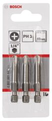 Bosch - Extra Hard Serisi Vidalama Ucu PH3*49 mm 3'lü
