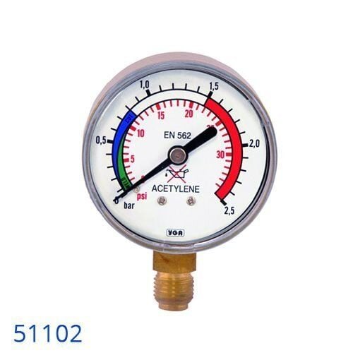 Yıldız 51102 Basınç Göstergesi  Asetilen Çıkış