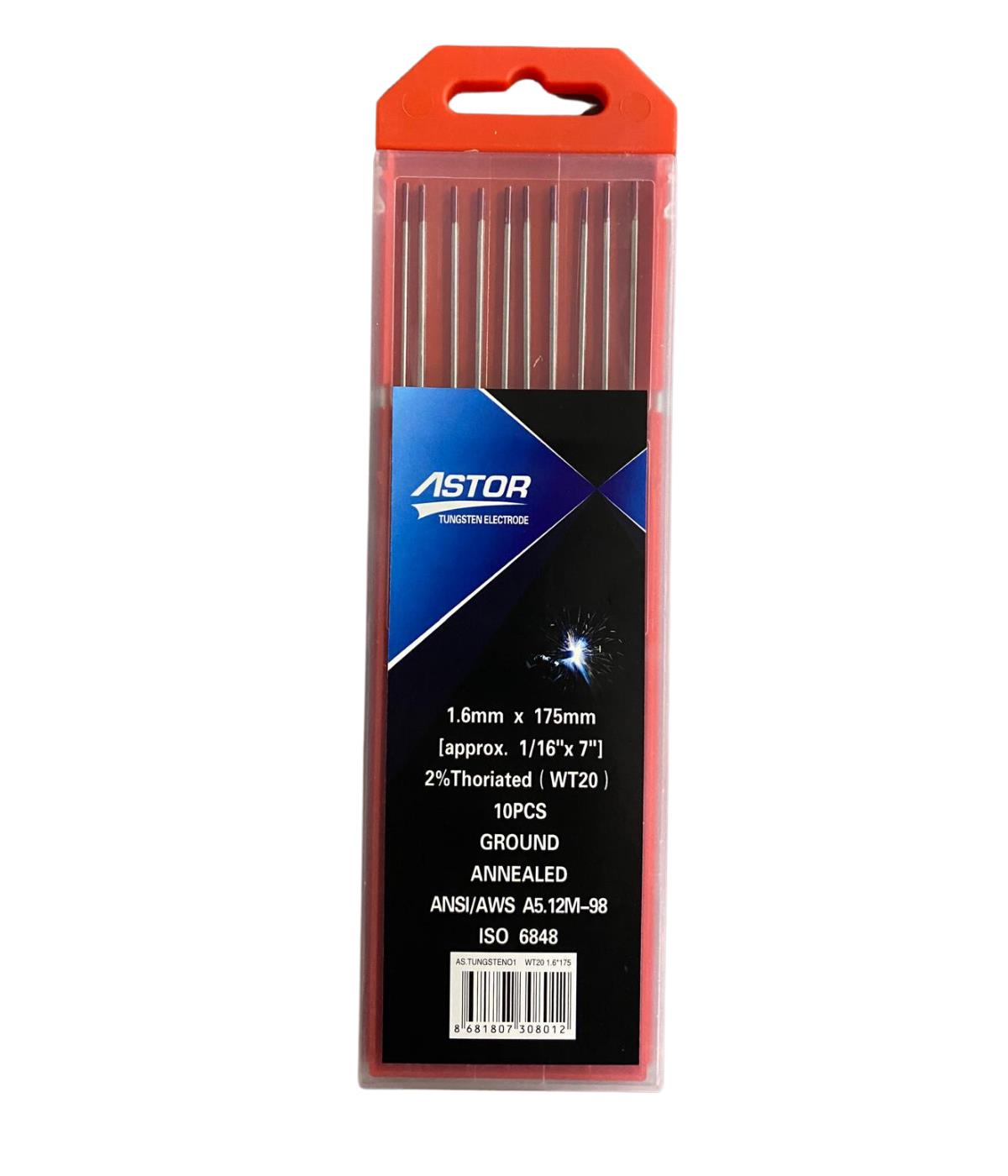 Astor Tungsten Elektrod 1.6 mm 10’lu Paket