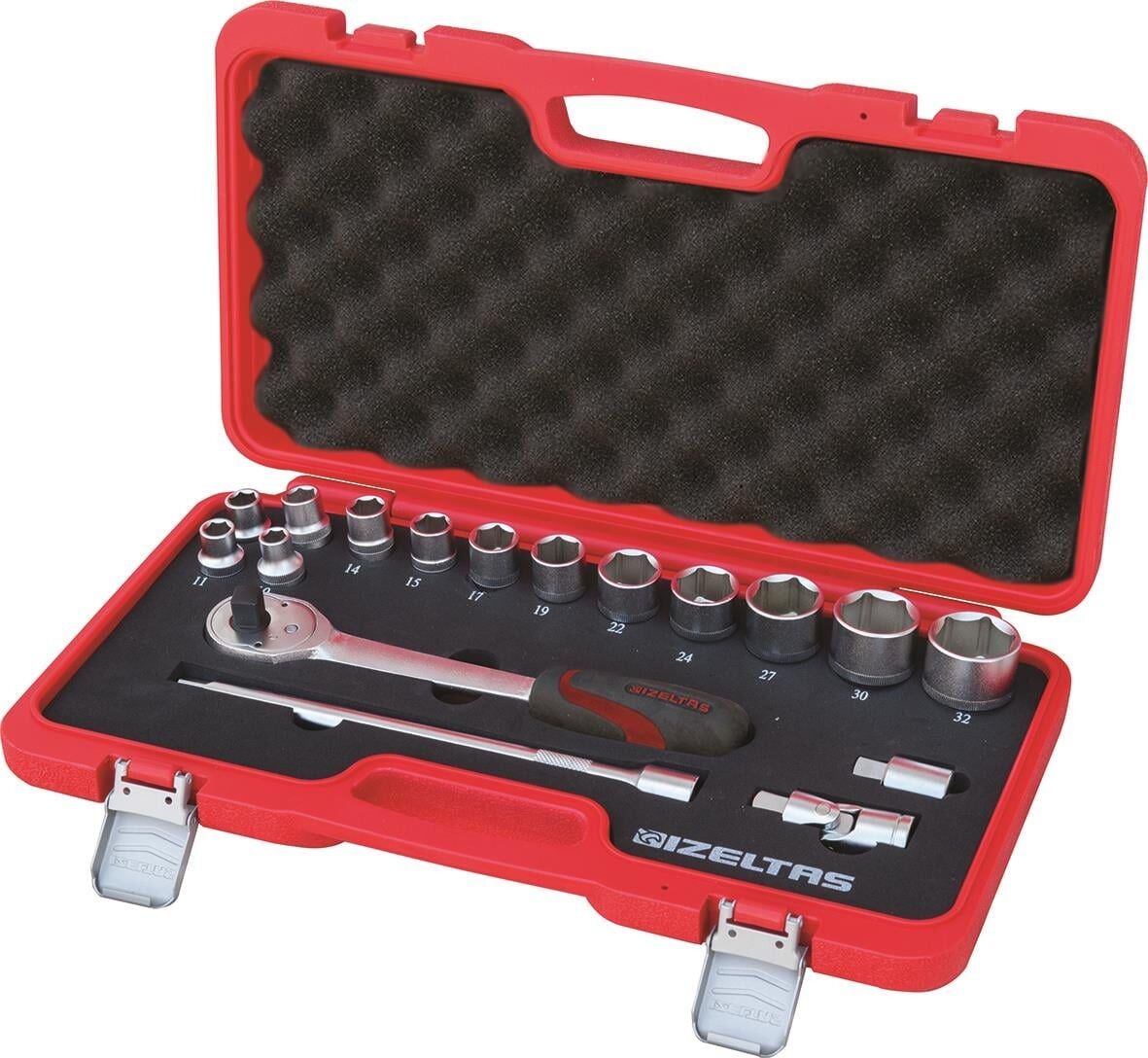 İzeltaş Lokma Anahtar Takımı 1/2'' ( U Kolsuz ) 17'Li