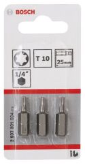 Bosch - Extra Hard Serisi Vidalama Ucu T10*25 mm 3'lü