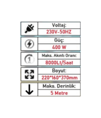 Astor Gizli Flatörlü Az Kirli Su Drenaj Dalgıç Pompa KCD750S