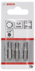 Bosch - Extra Hard Serisi HEX5*25 mm 3'lü