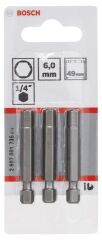 Bosch - Extra Hard Serisi HEX6*49 mm 3'lü