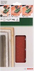 Bosch - Titreşimli Zımpara Kağıdı 10'lu, 115 x 230 mm 60 Kum 14 Delik
