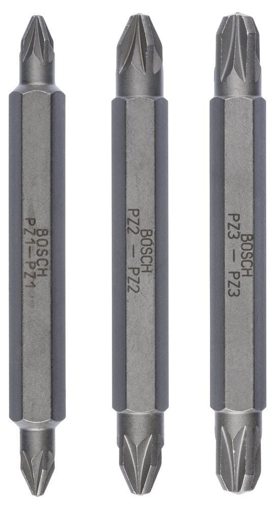Bosch - Çift Taraflı Vidalama ucu PZ1/2/3*60 mm 3'lü