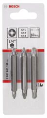 Bosch - Çift Taraflı Vidalama ucu PZ1/2/3*60 mm 3'lü