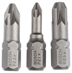 Bosch - 3 Parçalı Extra Hard Serisi Vidalama Ucu Seti PZ1/2/3*25 mm