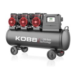 KOBB KBK100S 6.0HP 100Lt 8Bar Üç Motorlu Yağsız Sessiz Taşınabilir Hava Kompresörü