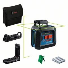 BOSCH GLL 2-20 G (Yeşil Lazer) + LB10 Universal Tutucu + DK10 Tavan Klipsi Profesyonel 360º Düzlemsel Hizalama Lazeri (120º Dikey Lazer)