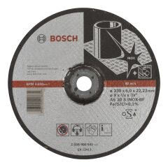 Bosch - 230*6,0 mm Expert Serisi Bombeli Inox (Paslanmaz Çelik) Taşlama Diski (Taş)