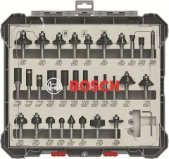 Bosch - Profesyonel 30 Parça Karışık Freze Ucu Seti 8 mm Şaftlı