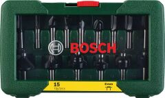 Bosch - 15 Parça Freze Seti 8 mm Şaftlı